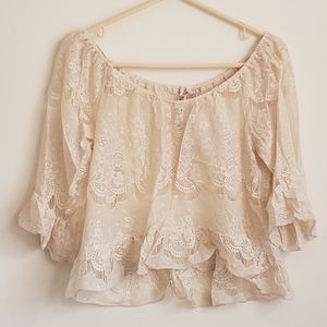 Delicate Cream Lacey Top